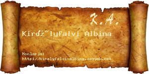 Királyfalvi Albina névjegykártya